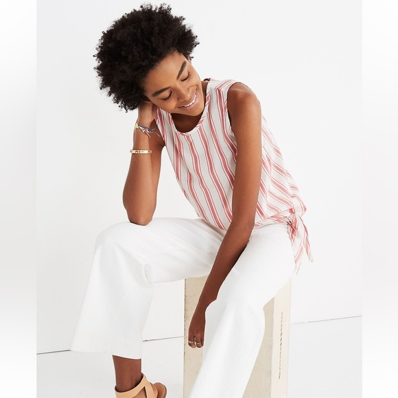 Madewell Side-Tie Tank in Marcia Stripe - Picture 1 of 12